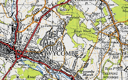 Old map of Totteridge in 1947