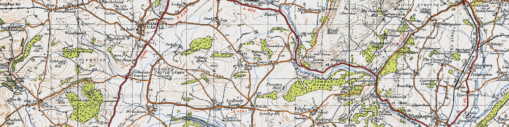 Old map of Totterton in 1947