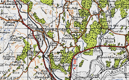 Old map of Tottlebank in 1947