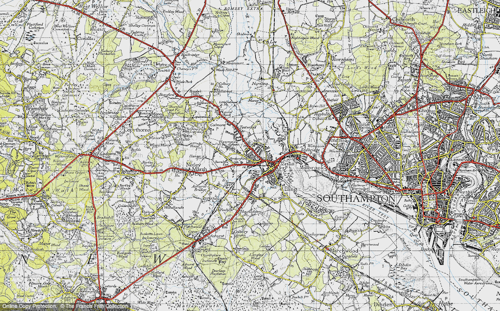 Old Map of Totton, 1945 in 1945