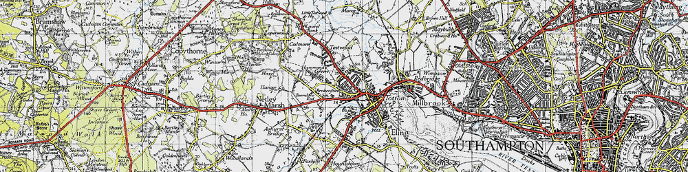 Old map of Totton in 1945