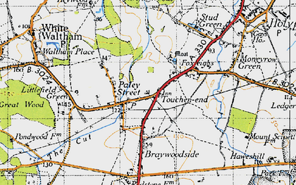 Old map of Touchen-end in 1947