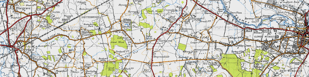 Old map of Touchen-end in 1947