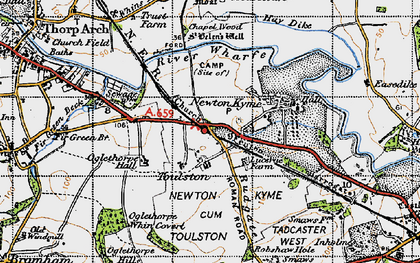 Old map of Toulston in 1947