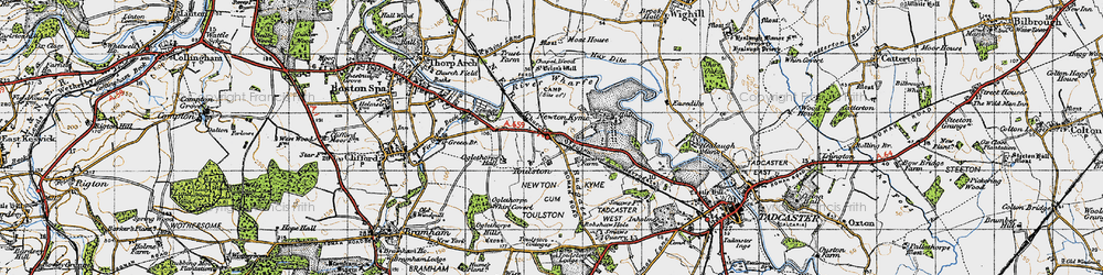 Old map of Toulston in 1947