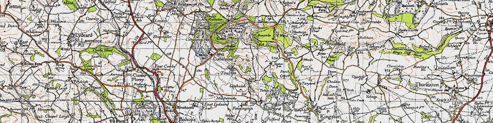 Old map of Toulton in 1946