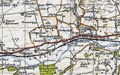 Old map of Tow House in 1947