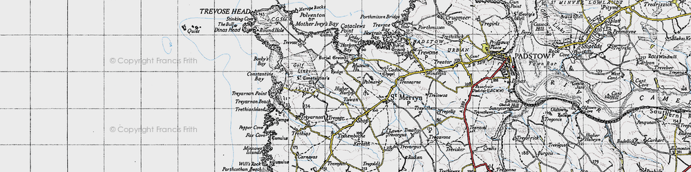 Old map of Towan in 1946