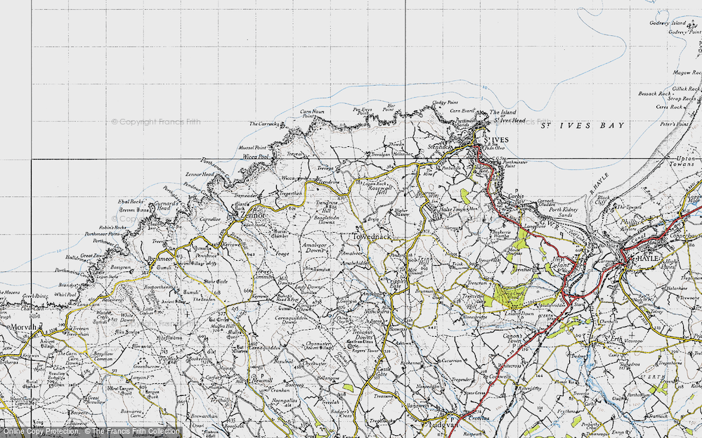 Old Map of Historic Map covering Beagletodn Downs in 1946