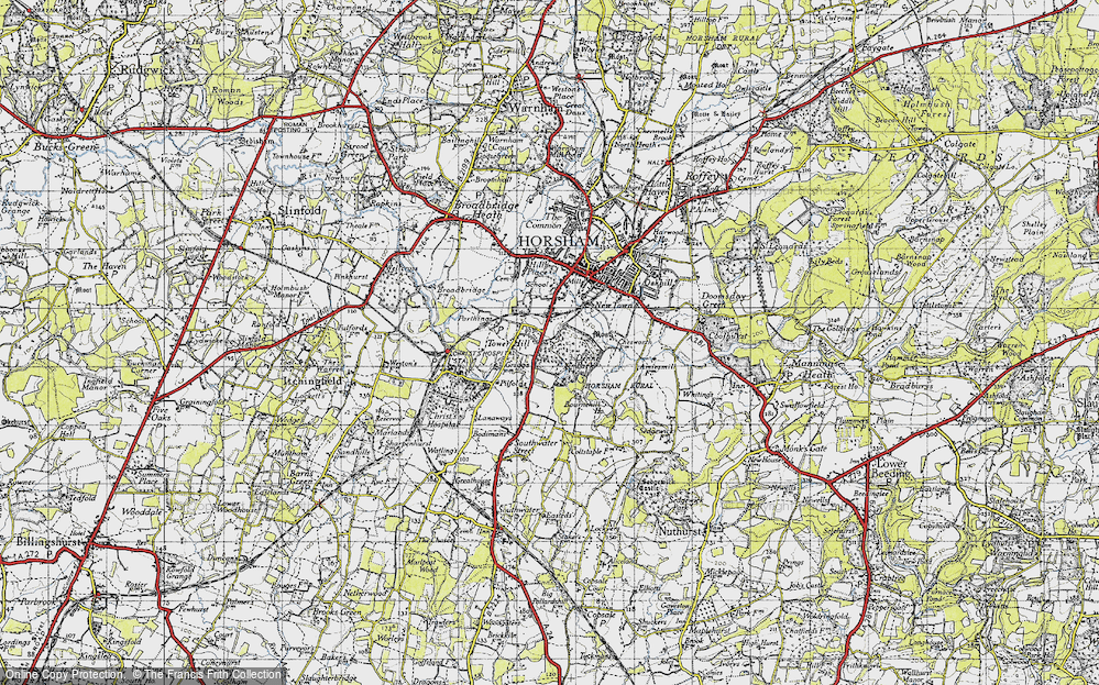 Old Map of Tower Hill, 1940 in 1940