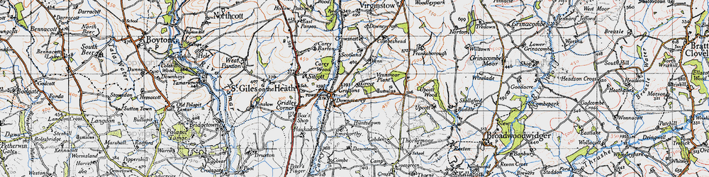 Old map of Tower Hill in 1946