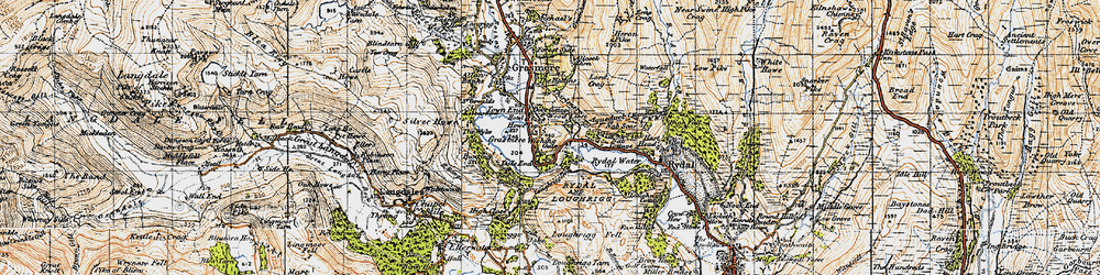 Old map of Alcock Tarn in 1947