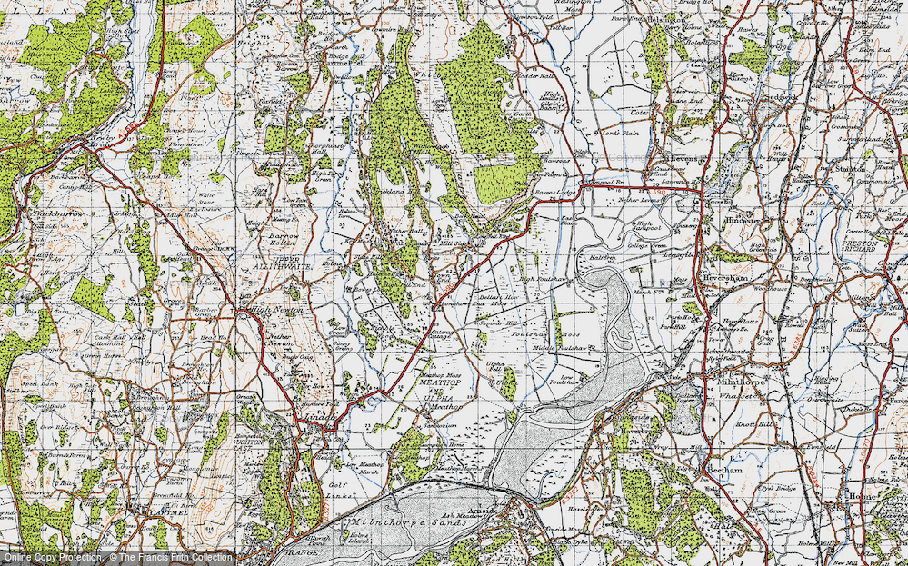 Old Map of Historic Map covering Bellart How Moss in 1947