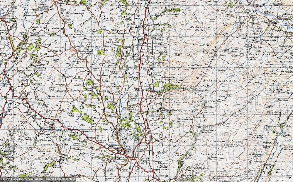 Old Map of Historic Map covering Barbondale in 1947