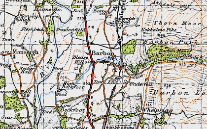 Old map of Barbon Manor in 1947