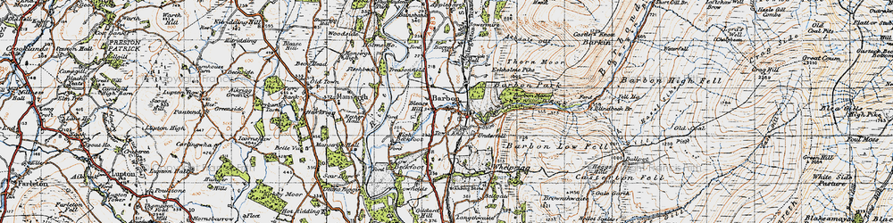 Old map of Barbon Park in 1947