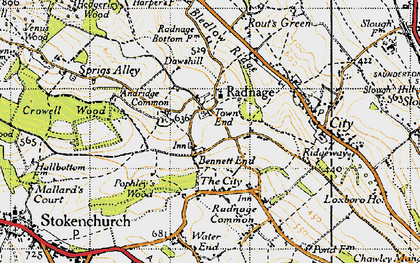 Old map of Town End in 1947
