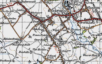 Old map of Town Fields in 1947