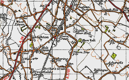 Old map of Town Green in 1947