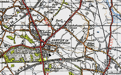 Old map of Town Green in 1947