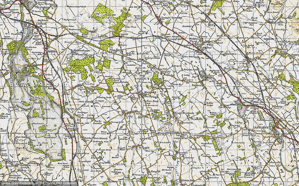Old Map of Historic Map covering Winter Ho in 1947