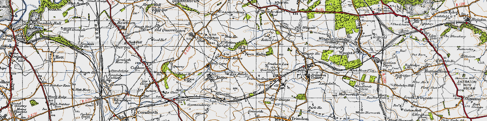 Old map of Town Kelloe in 1947