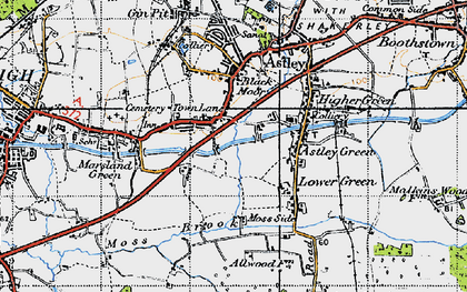 Old map of Town Lane in 1947
