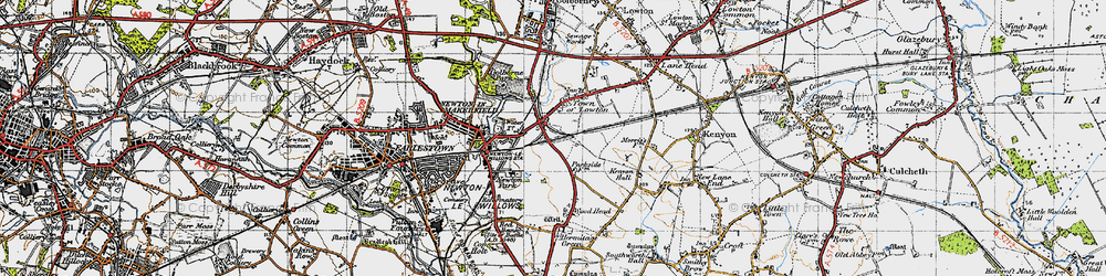 Old map of Town of Lowton in 1947