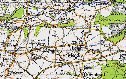 Old map of Town's End in 1946