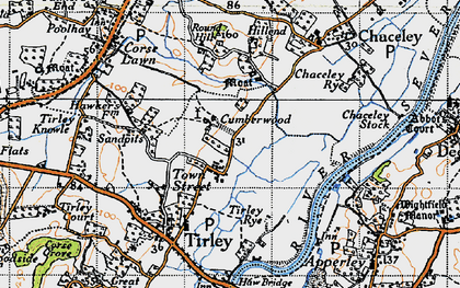 Old map of Town Street in 1947