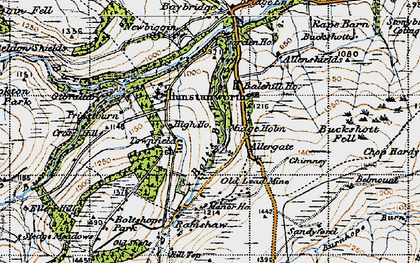 Old map of Buckshott Fell in 1947