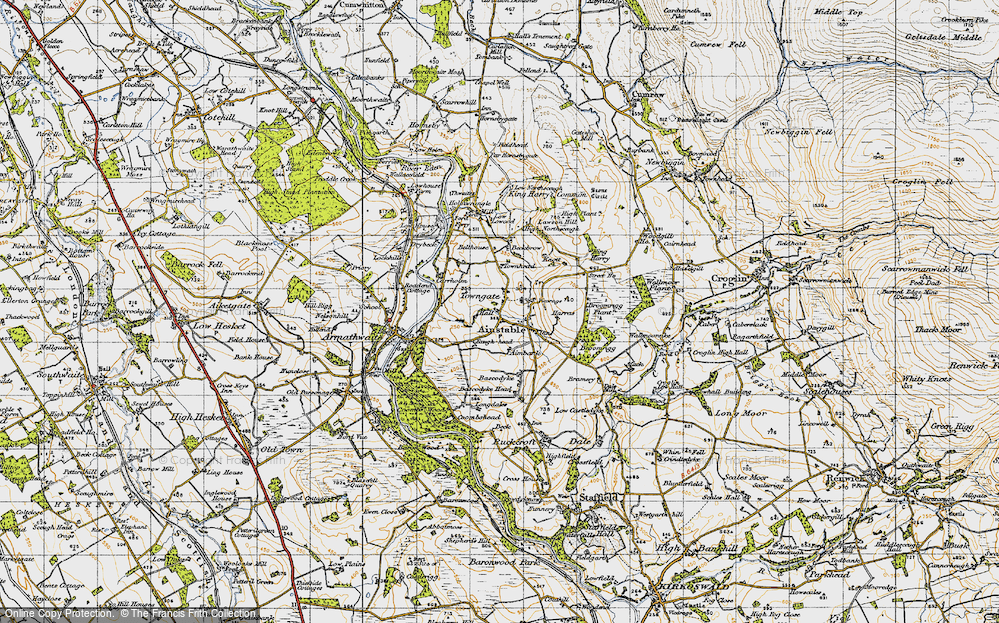 Old Map of Historic Map covering Bascodyke Foot in 1947
