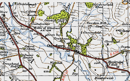 Old map of Woodhill in 1947