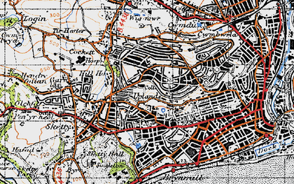 Old map of Townhill in 1947