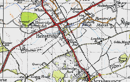 Old map of Towns End in 1945