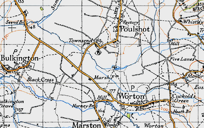 Old map of Townsend in 1940