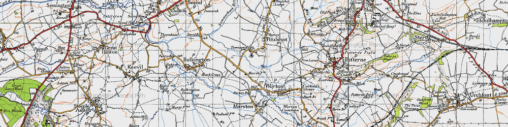 Old map of Townsend in 1940
