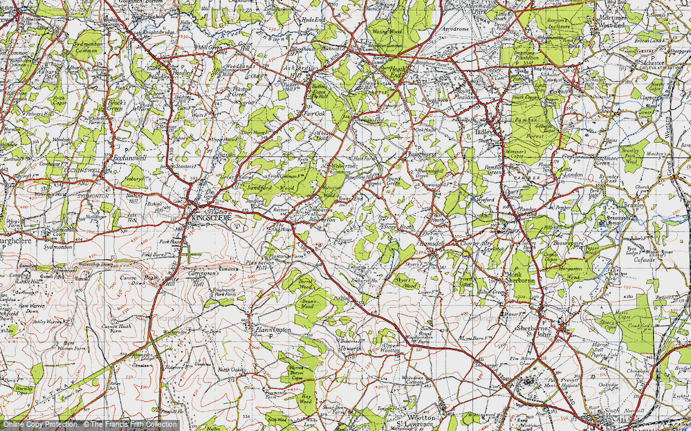 Old Map of Historic Map covering Wolverton in 1945