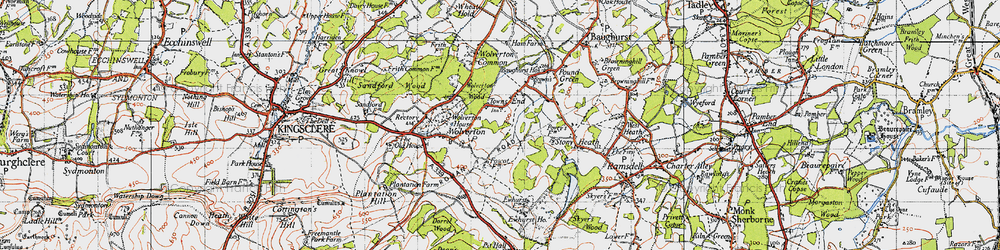 Old map of Townsend in 1945