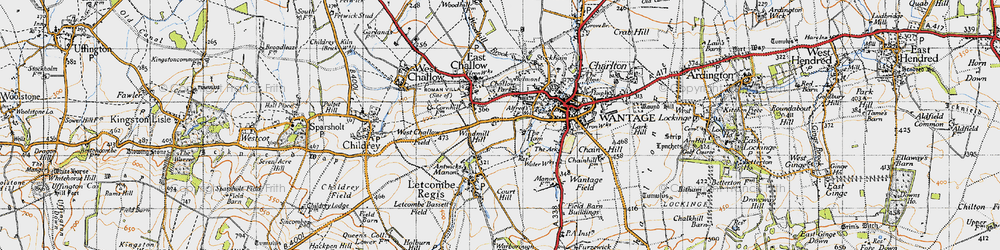 Old map of Townsend in 1947