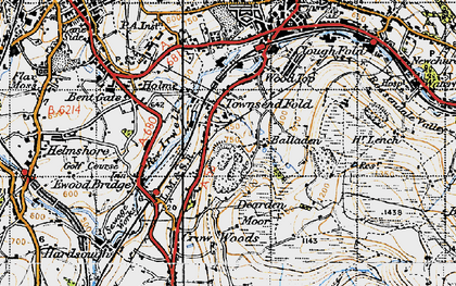 Old map of Townsend Fold in 1947