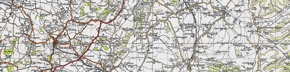 Old map of Townwell in 1946