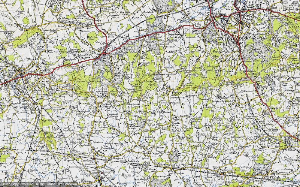 Old Map of Toy's Hill, 1946 in 1946