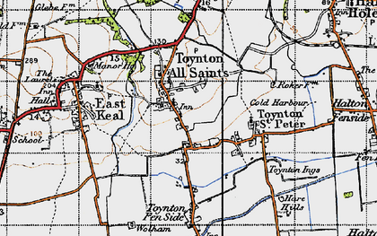 Old map of Toynton All Saints in 1946