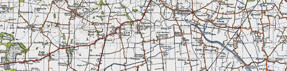 Old map of Toynton All Saints in 1946