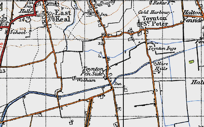 Old map of Toynton Fen Side in 1946