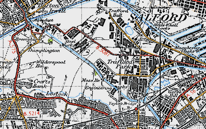 Old map of Trafford Park in 1947