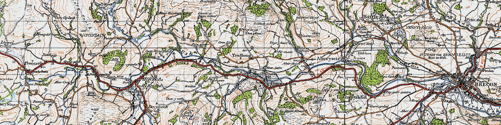Old map of Abercamlais in 1947