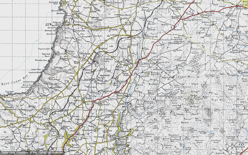 Old Map of Tramagenna, 1946 in 1946