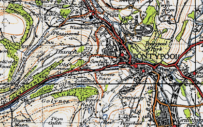Old map of Tranch in 1947